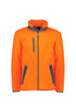 Unisex orange Sherpa fleece full zip jumper with grey accents and pockets, featuring a logo.