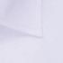A close-up of a white button-up shirt collar, featuring a subtle stitch detail and a branding logo.