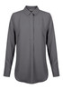 A grey Quinn 1/2 placket shirt featuring a collar and long sleeves, with a subtle logo.