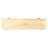 A wooden box featuring a hinged lid, marked with a logo for "Roadhouse BBQ". Natural wood colour.