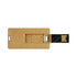 A Slimline Mini Eco Flash Drive in a natural wood finish with a retractable connector and a branding logo.