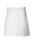 A white skort with a sleek design featuring zippered pockets and a logo on the front. A white skort with a sleek design featuring zippered pockets and a logo on the front.