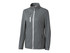 A softshell jacket in grey with a front zip, zippered pockets, and a high collar. Features a logo on the chest. A softshell jacket in grey with a front zip, zippered pockets, and a high collar. Features a logo on the chest.