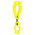 A metal-free glove clip in bright yellow, designed to securely hold gloves together.