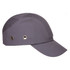 A grey bump cap with ventilation eyelets on the sides, designed for safety wear. It features a structured peak.