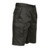 Combat shorts in dark green with multiple cargo pockets and a waistband featuring a loop for accessories.