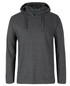 A long-sleeve, hooded tee in dark grey with a branding logo. Ideal for casual wear and layering.