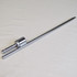 A silver metal pole set for a flag, featuring two sections and a circular base attachment.