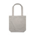 A grey tote bag with two shoulder straps and a simple design. The bag features a logo.