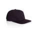 A black cap with a curved brim, featuring a logo on the side and a structured design.