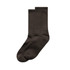 A pair of brown socks displayed together, featuring a ribbed design and smooth finish.