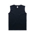 A black singlet tank top featuring a simple design and a label inside the neckline. It has a logo in the corner.