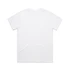 A plain white t-shirt featuring short sleeves and a simple design, with a logo present.
