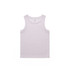 A light purple organic rib tank top with a logo. It features a classic singlet design.
