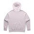 A light pink hoodie with a hood, featuring a simple design and no visible logos on the back.
