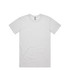 A light grey t-shirt with a classic crew neck and short sleeves, featuring a branding logo.