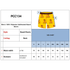 Men's polyester submlimated board shorts in yellow with a tree design, featuring a logo. Includes size chart.