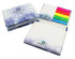 A notebook with a colourful cover featuring five film markers in pink, orange, yellow, green, and blue.