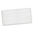 A large white beach towel with a smooth texture and a simple design. It features a branding logo.