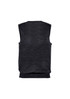 A black men's vest with a sleeveless design, featuring a ribbed hem and a plain back. It has a logo. A black men's vest with a sleeveless design, featuring a ribbed hem and a plain back. It has a logo.