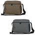 A practical satchel available in olive green and grey, featuring a shoulder strap and a side mesh pocket.