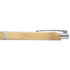 A bamboo ballpoint pen with a silver clip and engraved "TEAMWORK" on the barrel.