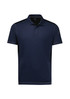 A navy short sleeve polo shirt with a logo on the chest and contrasting details. Suitable for casual wear.