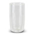 A double wall glass with a clear design, holding 330ml, featuring a subtle branding logo. A double wall glass with a clear design, holding 330ml, featuring a subtle branding logo.