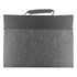 A grey felt carrying case with a zipper and a black handle, featuring a simple design.