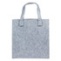 A grey felt tote bag with sturdy straps and a simple, clean design. It features branding on one side.