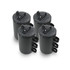 Four black sandbags with handles and screw-top lids designed for securing items or tents.