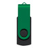 A green and black Helix 8GB flash drive with a swivel design and a logo.