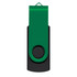 A Helix 16GB Flash Drive in a sleek design featuring a black body and a green rotating cover.