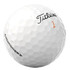 A white golf ball with dimples, featuring a logo and the word "Velocity" in black and orange.
