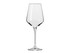 A clear, elegant wine glass with a tall stem, part of a six-piece boxed set.