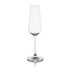 A clear glass flute with a slender stem and a wide base, part of the Ariston Aura Flute Twin Pack.