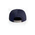 A navy blue cap featuring a two-tone design and an adjustable strap at the back. It has a logo on it.