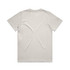 A faded tee in a light colour with a plain back. The fabric has a relaxed texture, featuring a logo.