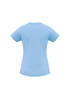 A light blue women's ice short sleeve tee with a fitted design and short sleeves. Features a branding logo.