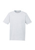 A light grey short sleeve men's tee with a simple design and a tag visible at the neckline.