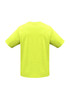 A short sleeve tee in bright yellow with a plain back and a logo on the label.