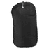 A black cargo duffel bag with a mid blue accent, featuring a top zipper and a simple design.