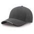 A grey cap made from recycled polyester with a curved brim and a logo on the front.