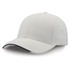 A light-coloured cap with a contrasting dark brim, made from recycled polyester, featuring a logo on the side.