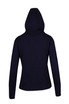 A navy heavy zip fleece hoodie with a hood and long sleeves, featuring a simple, unadorned design.