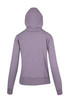 A grey women's juniors heavy fleece hoodie featuring a fitted silhouette and a hood. The back view is shown.