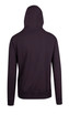 A black men's brushed heavy zip fleece hoodie with a hood and ribbed cuffs and hem. Features a logo on the back.