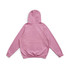 A pink kangaroo hoodie featuring a hood and ribbed cuffs, showcasing a simple design without visible branding.