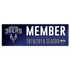 A rectangular bumper sticker in blue and white featuring a logo and the word "MEMBER" for the 2018/2019 season. A rectangular bumper sticker in blue and white featuring a logo and the word "MEMBER" for the 2018/2019 season.