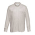 A button-up shirt in a check pattern with light beige and brown colours. Features a collar and long sleeves.